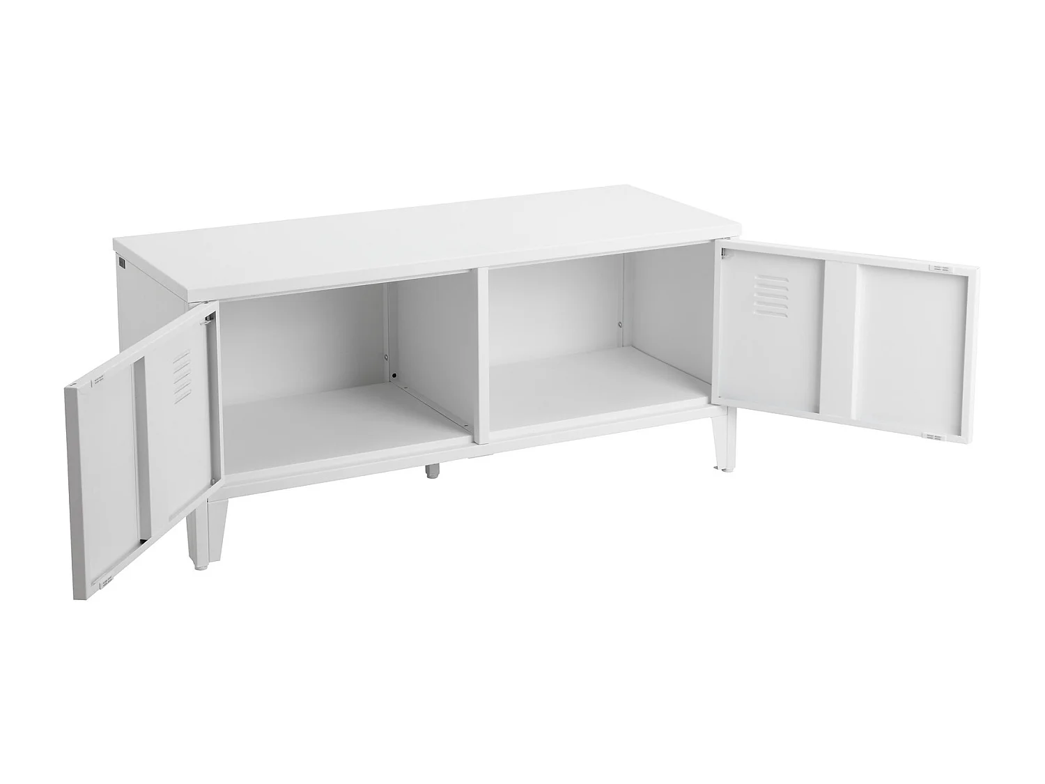 Salino|Banc avec 2 portes en métal blanc