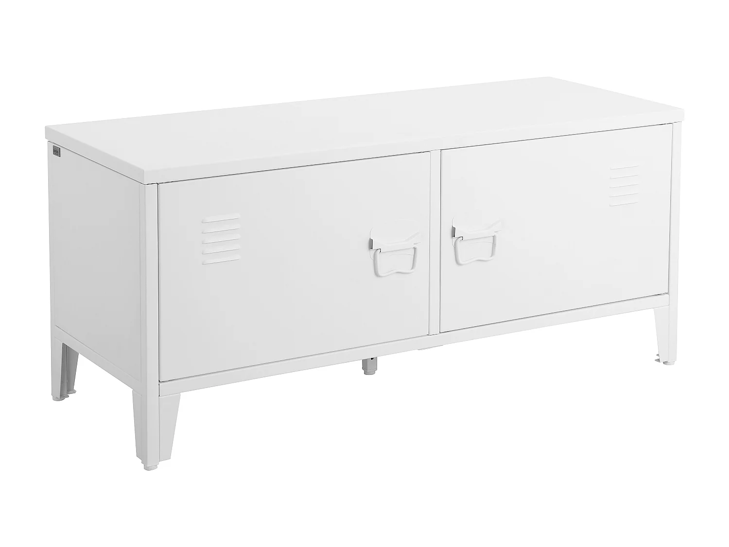 Salino|Banc avec 2 portes en métal blanc