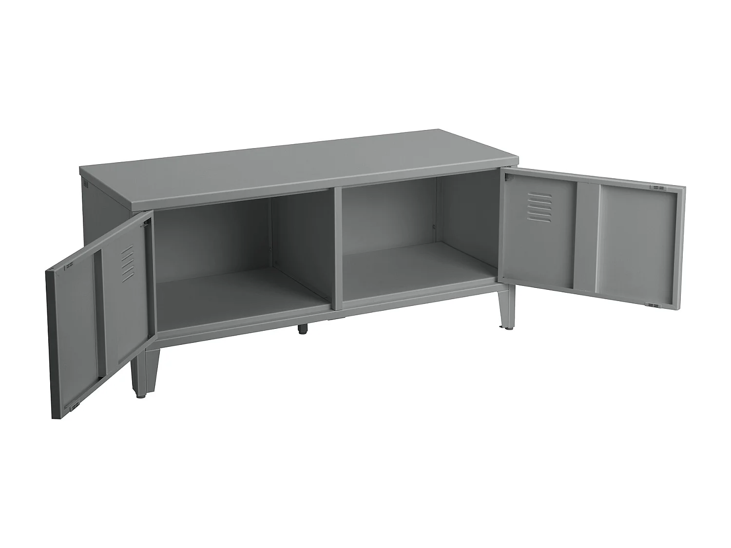Salino|Banc avec 2 portes en métal gris