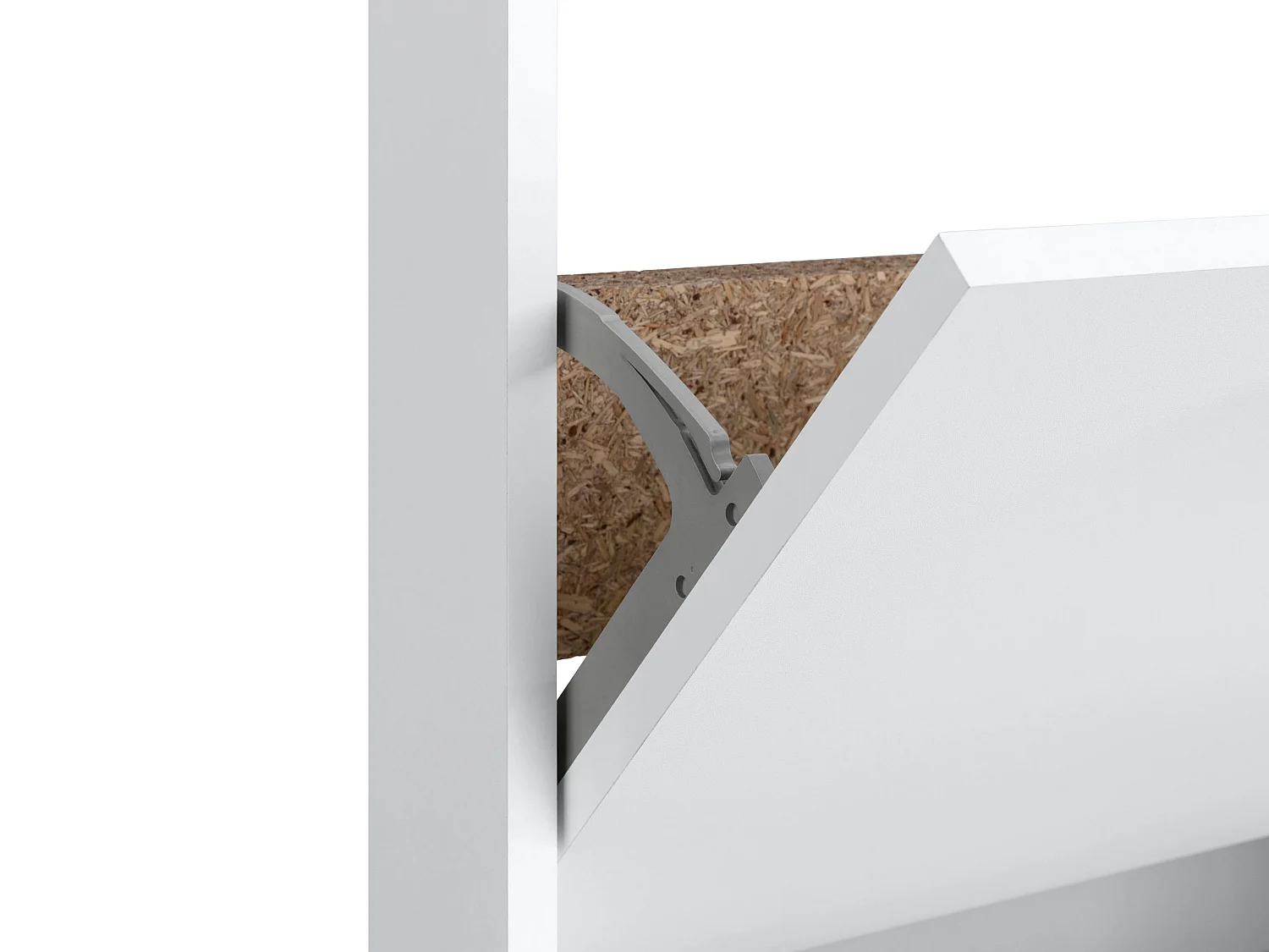 Bill|Coffre à chaussures avec 2 portes battantes blanc