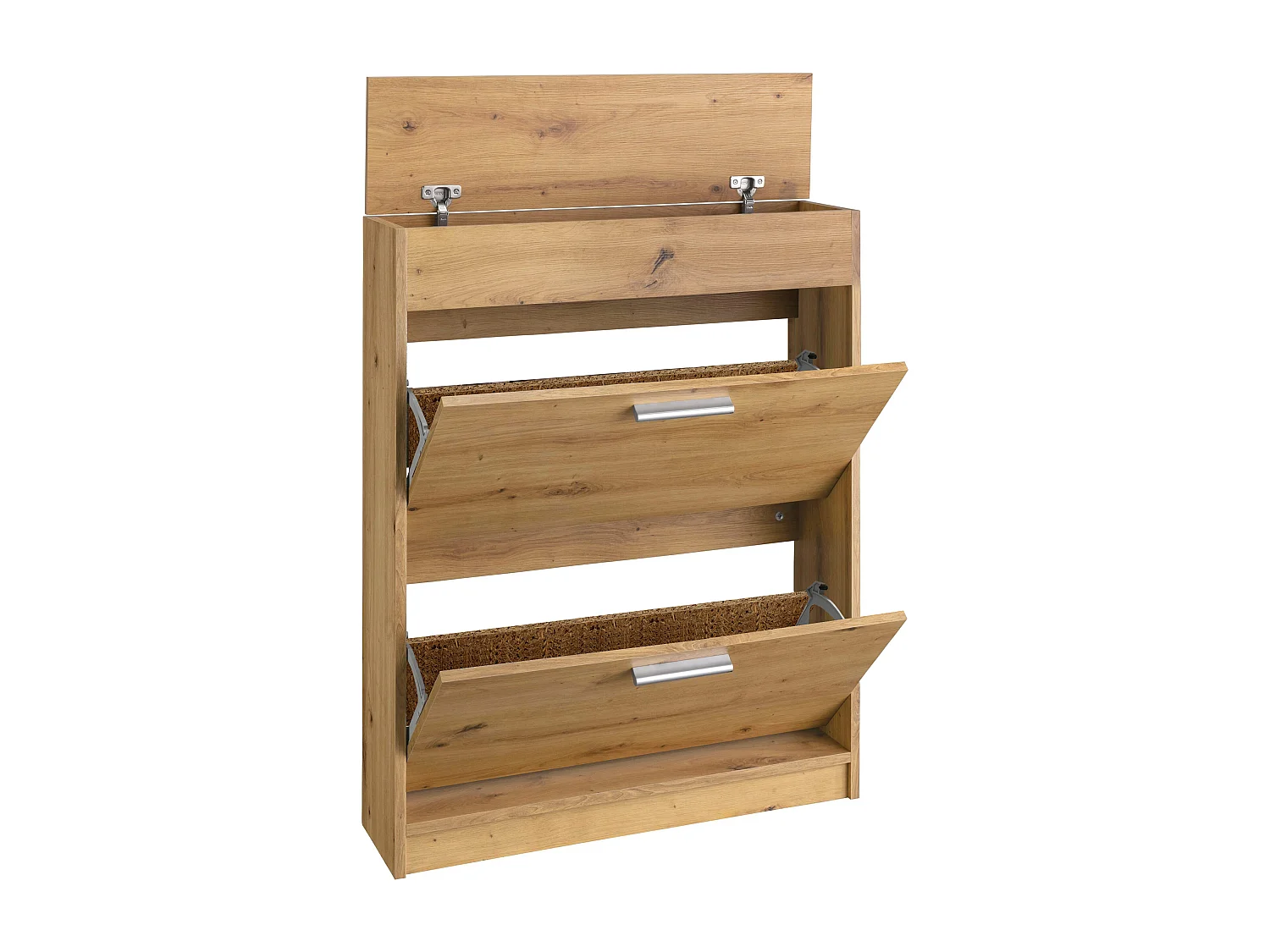 Bill|Coffre à chaussures avec 2 portes battantes en effet chêne