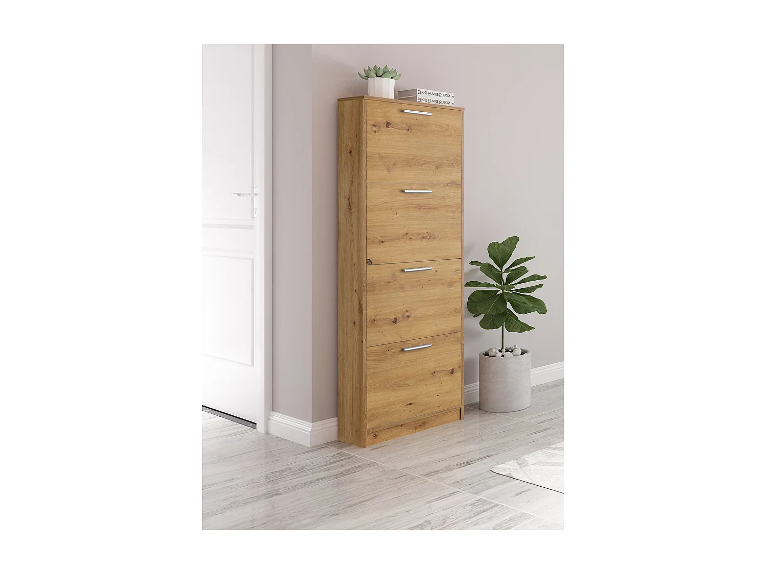 Bill | Sapateira com 4 Abas em Carvalho