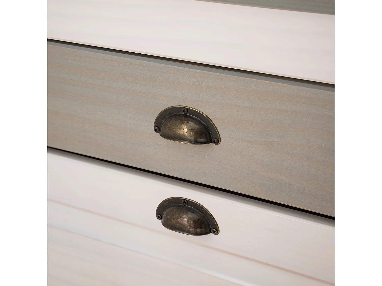 Paco: Cómoda com 2 abas e 1 espaço aberto em MDF branco