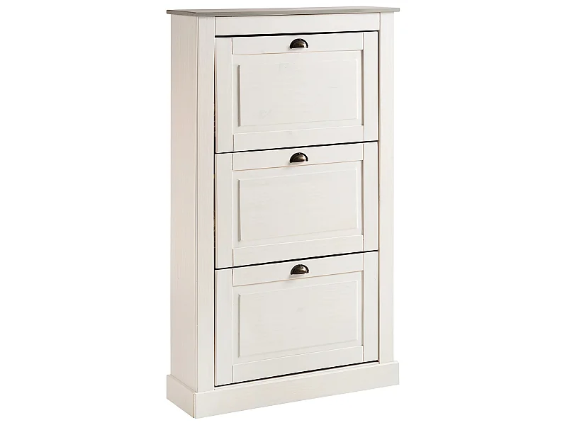 Toby | Sapateira com 3 abas em pinho cinzento