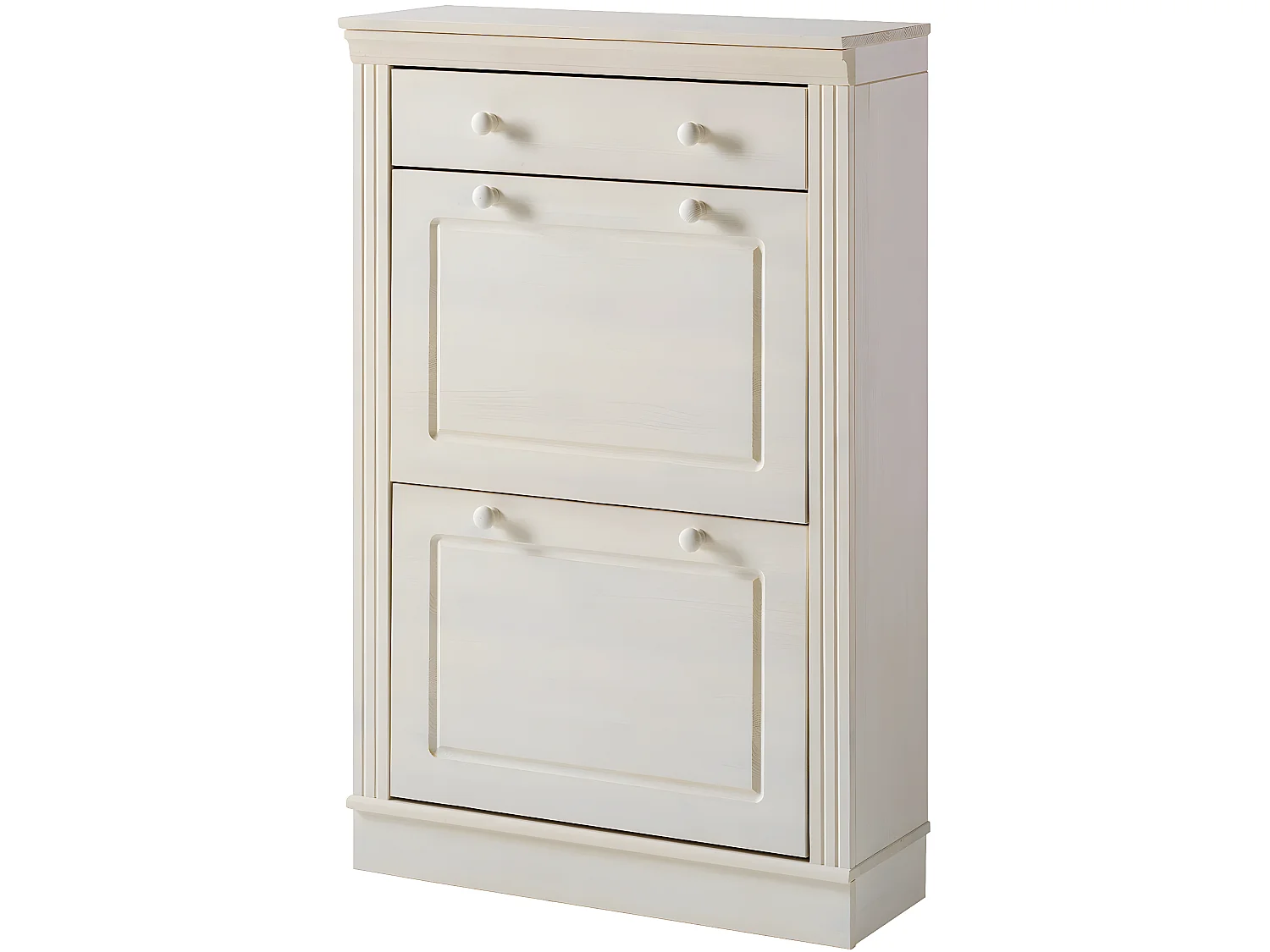 Cassettiera per scarpe in pino bianco