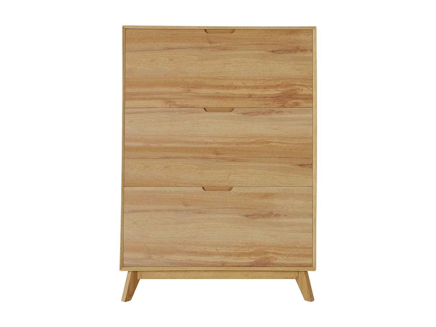 Ezra|Meuble à chaussures à 3 portes battantes en effet bois marron