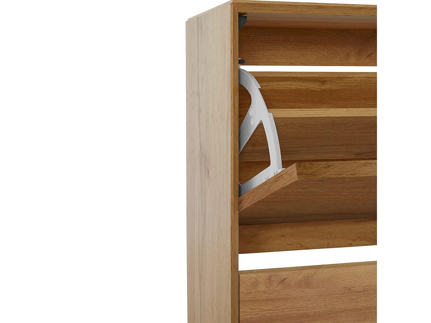 Ezra|Meuble à chaussures à 3 portes battantes en effet bois marron