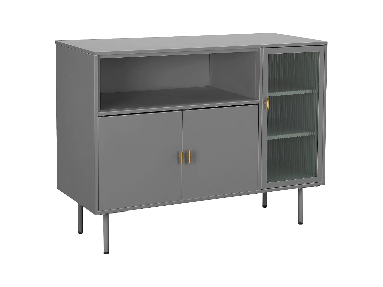 Rosalie|Buffet à 2 portes en métal gris