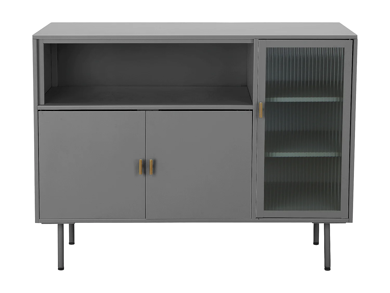 Rosalie|Buffet à 2 portes en métal gris