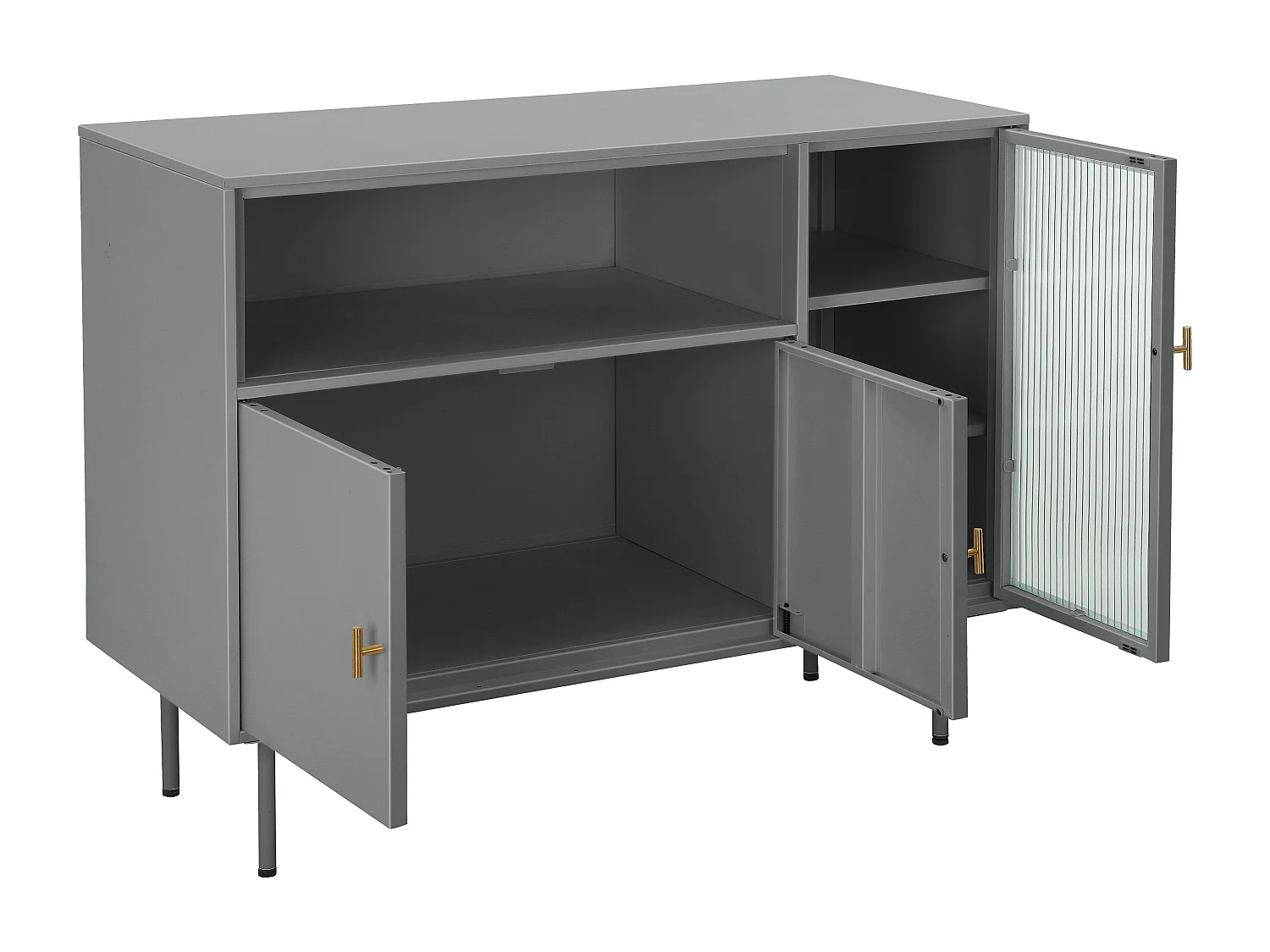 Rosalie|Buffet à 2 portes en métal gris