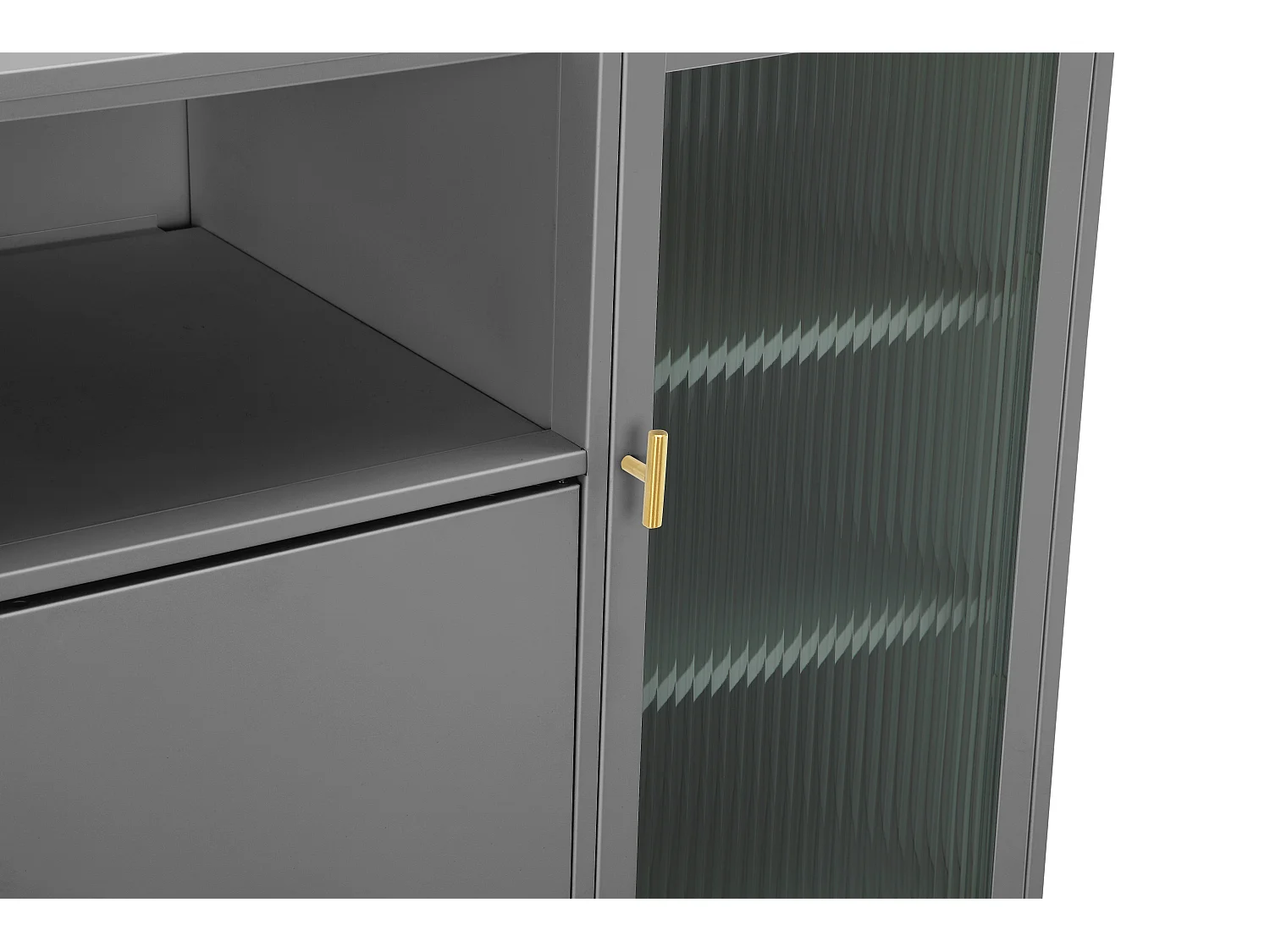 Rosalie|Buffet à 2 portes en métal gris