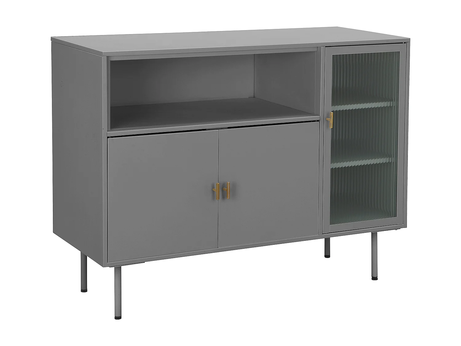 Rosalie|Buffet à 2 portes en métal gris