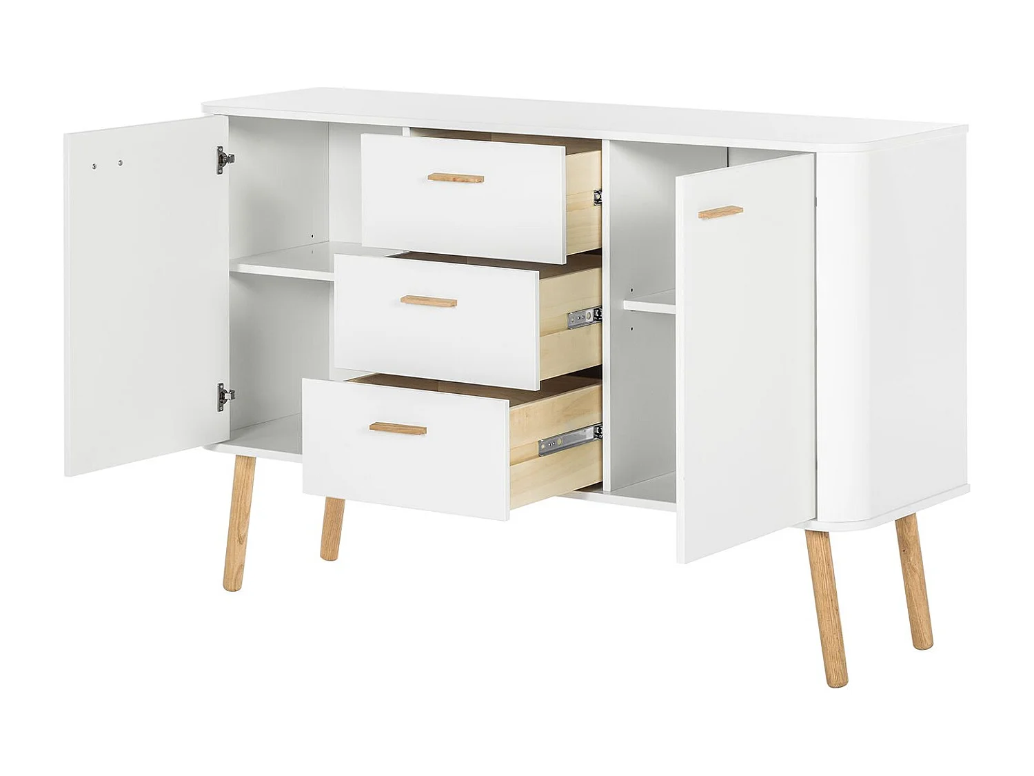 Piano | Credenza con due ante e tre cassetti dal design scandinavo