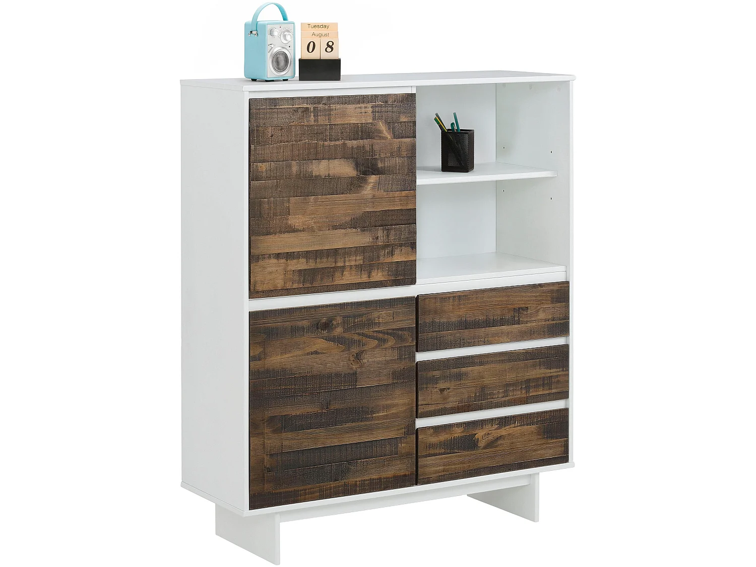 Morgan|Armoire en MDF blanc