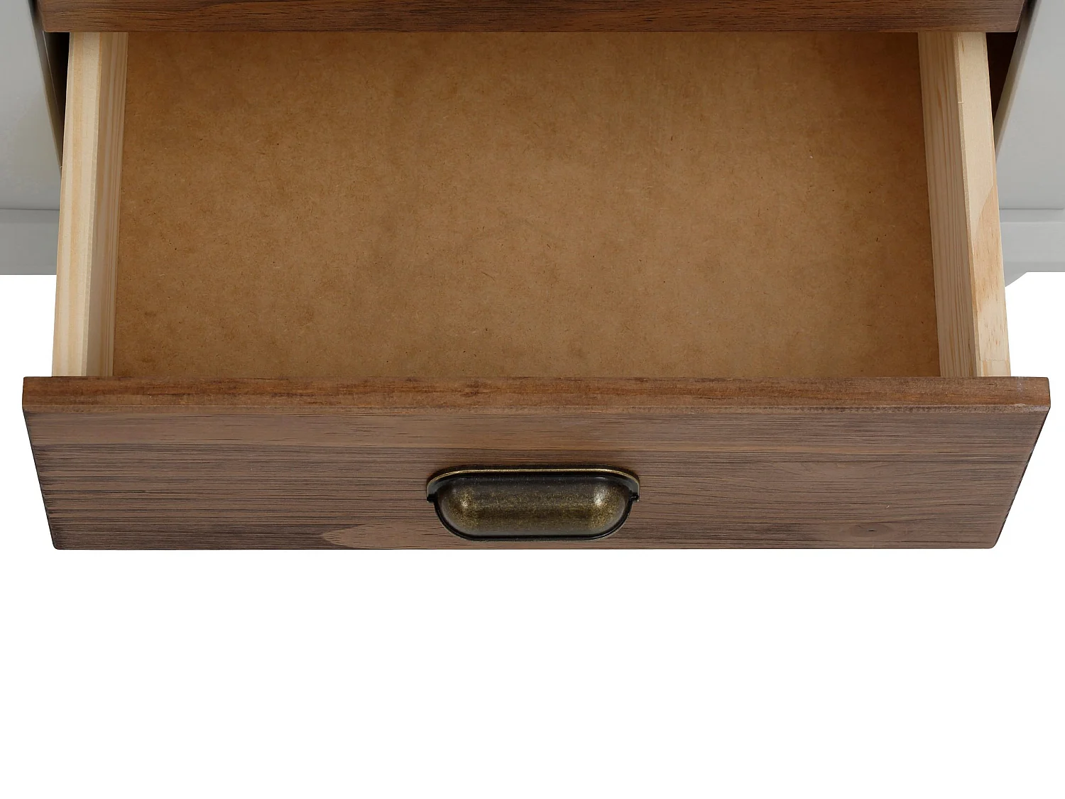 Hanna | Credenza con un'anta e tre cassetti in legno di colore grigio/naturale