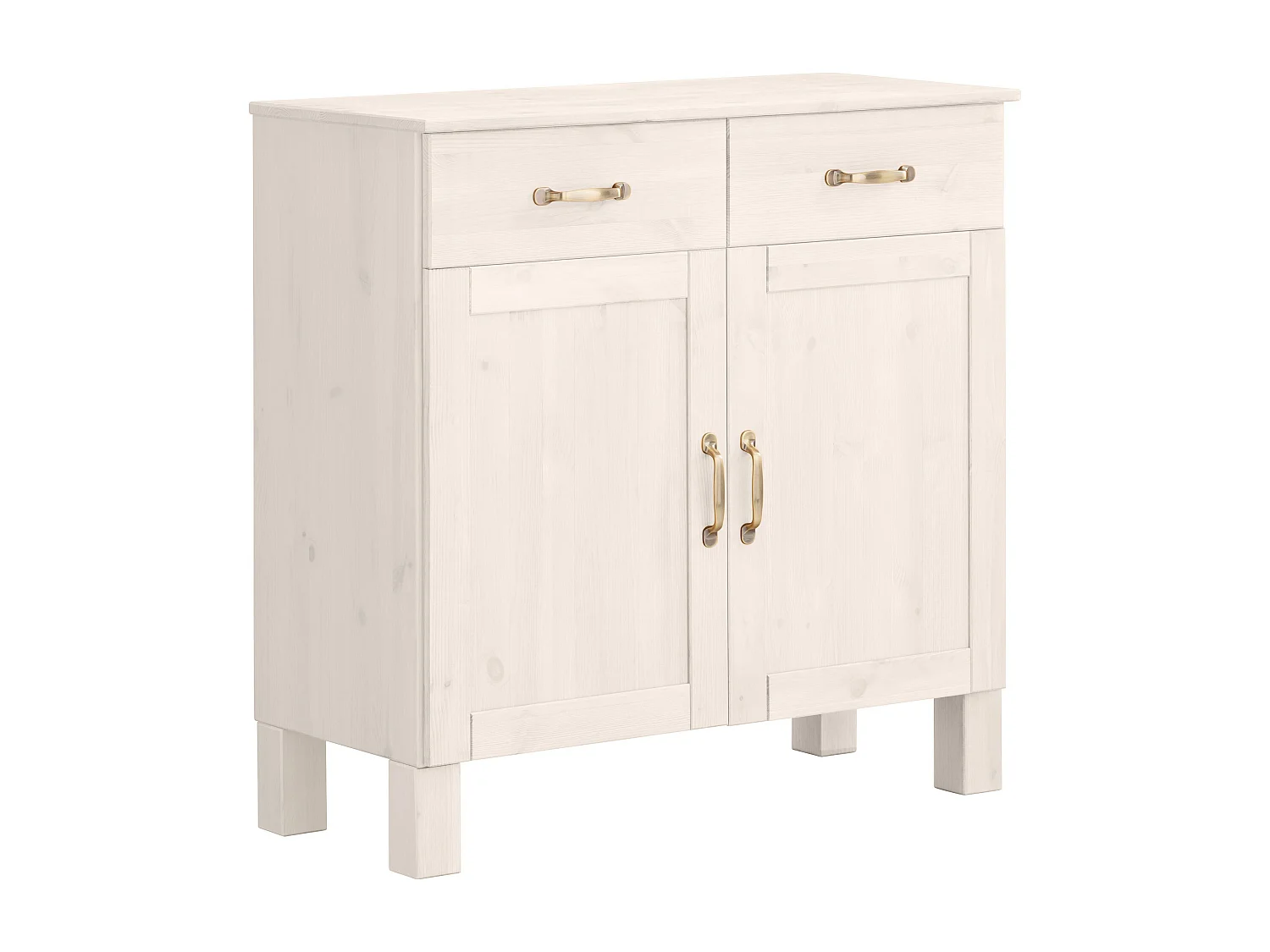 Alby | Armoire de cuisine en bois massif blanc