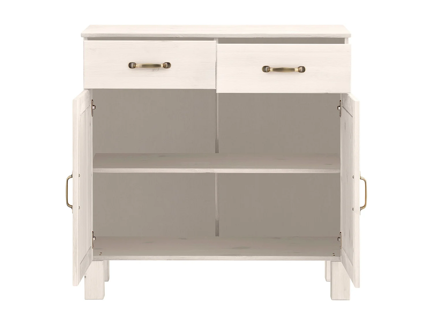 Alby | Armoire de cuisine en bois massif blanc
