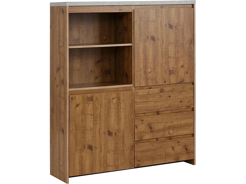 Maribo | Buffet haut en effet bois marron