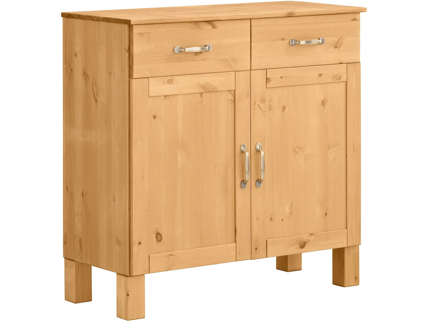 Alby | Credenza in legno di pino a due ante e cassetti al naturale