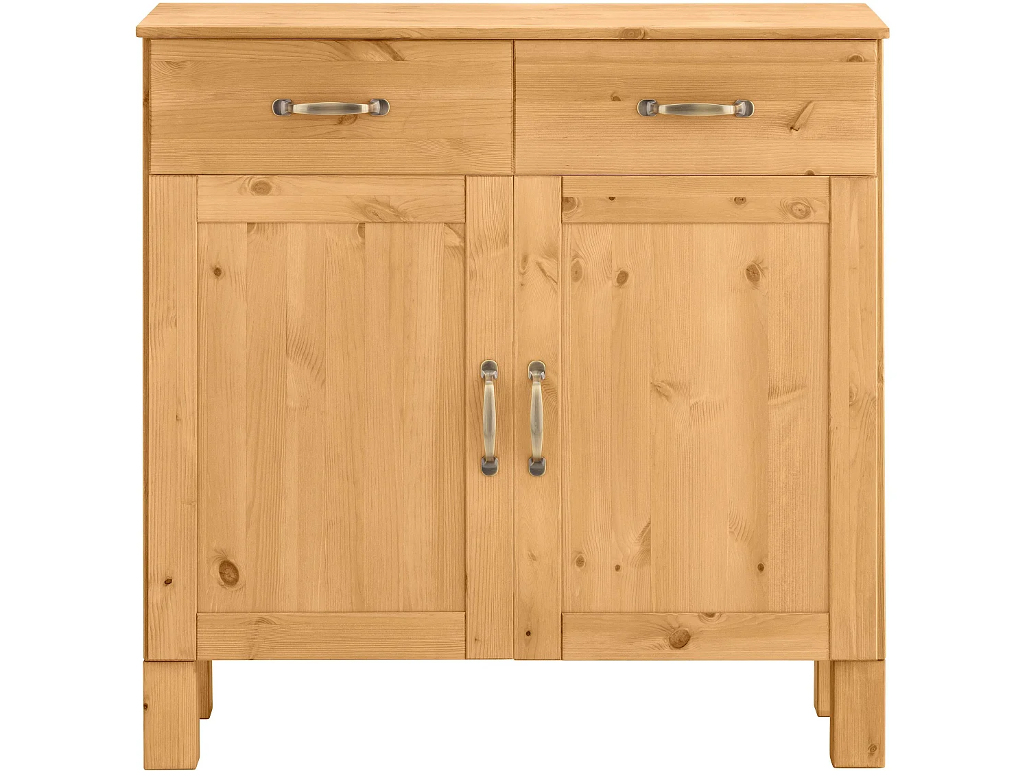 Alby | Credenza in legno di pino a due ante e cassetti al naturale