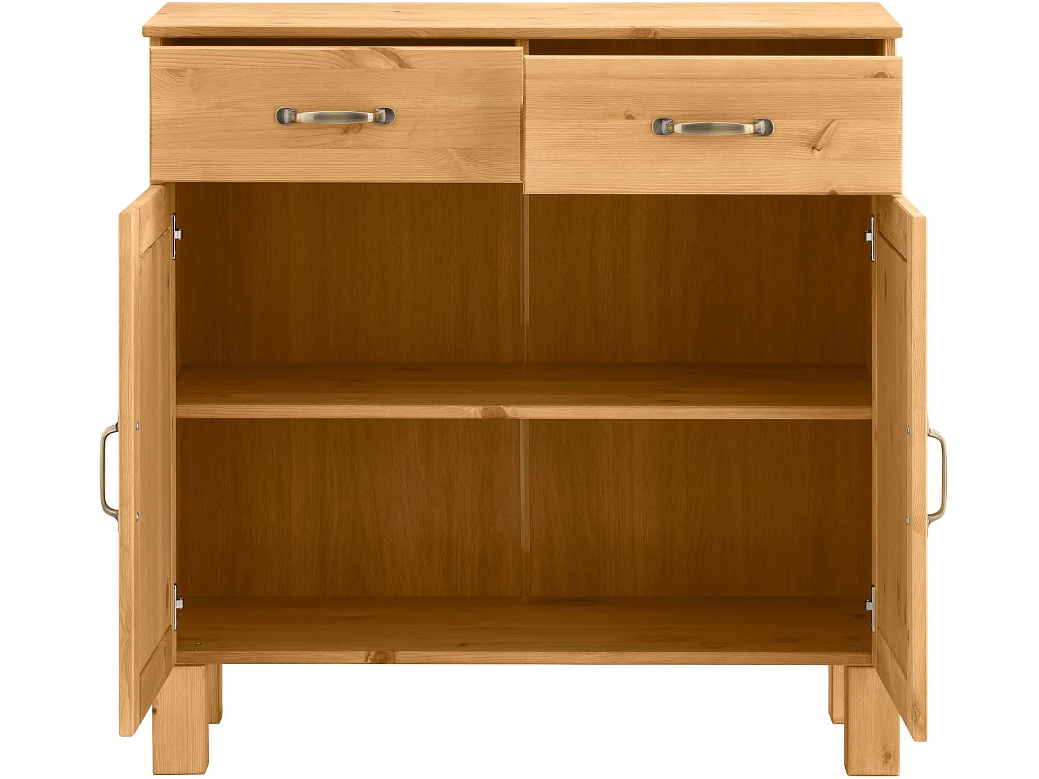 Alby | Credenza in legno di pino a due ante e cassetti al naturale