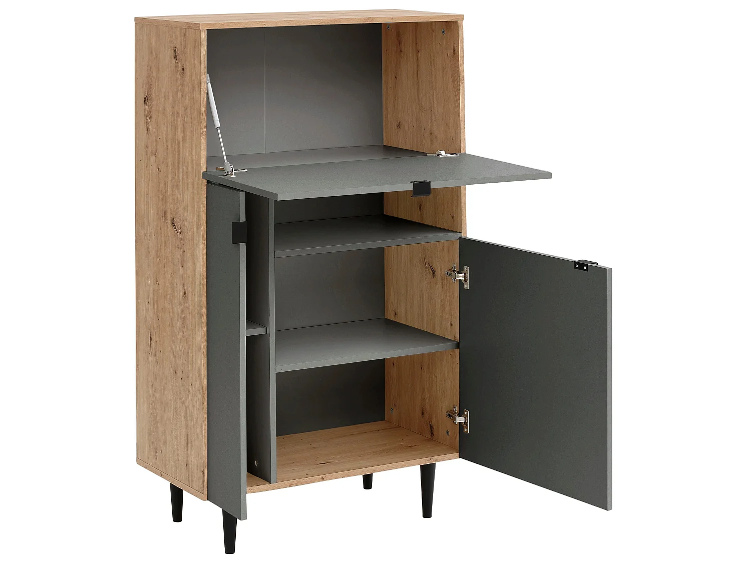 Vitrina alta de MDF marrón