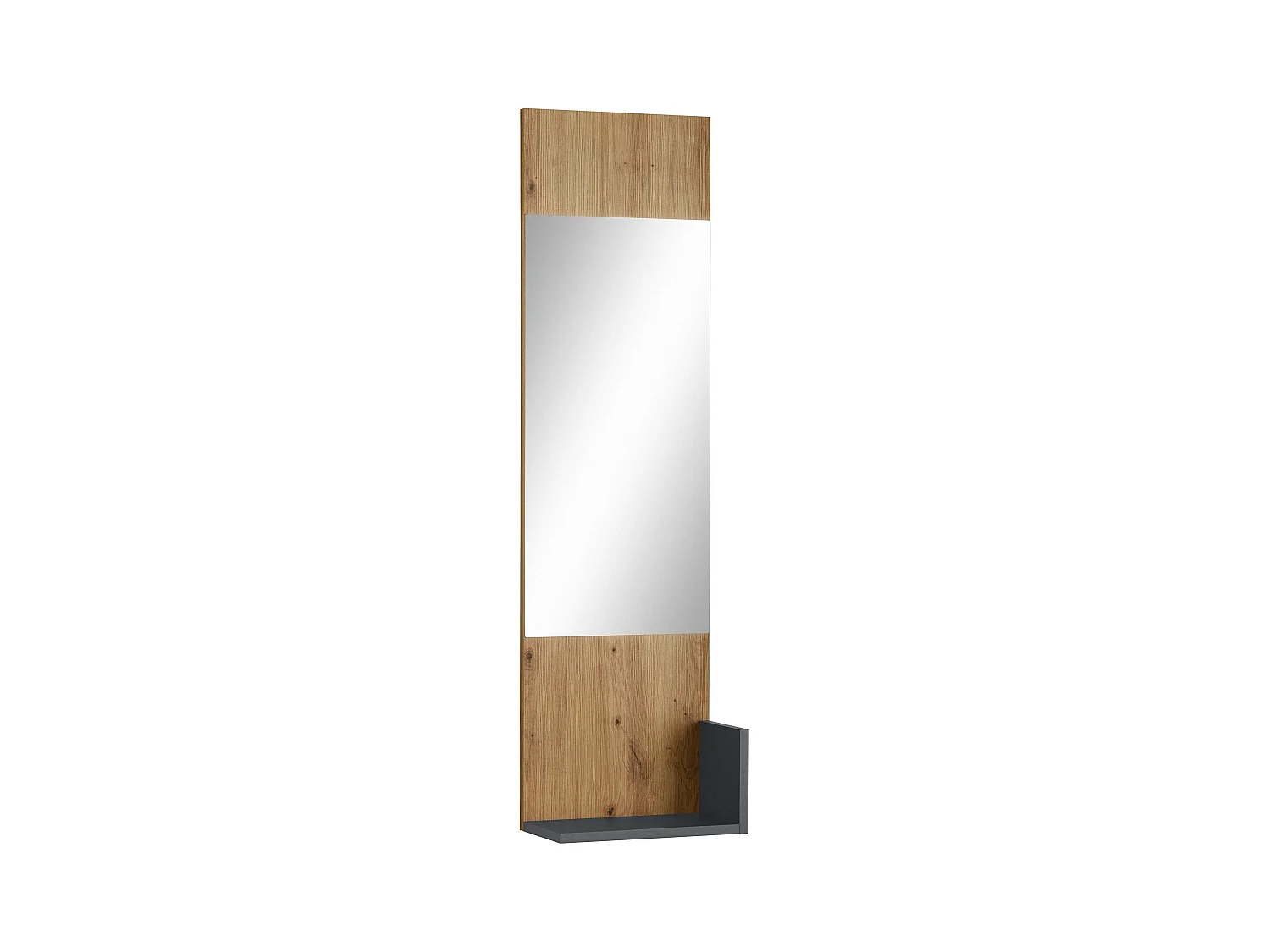 Kosmo|Miroir avec cadre en effet chêne anthracite