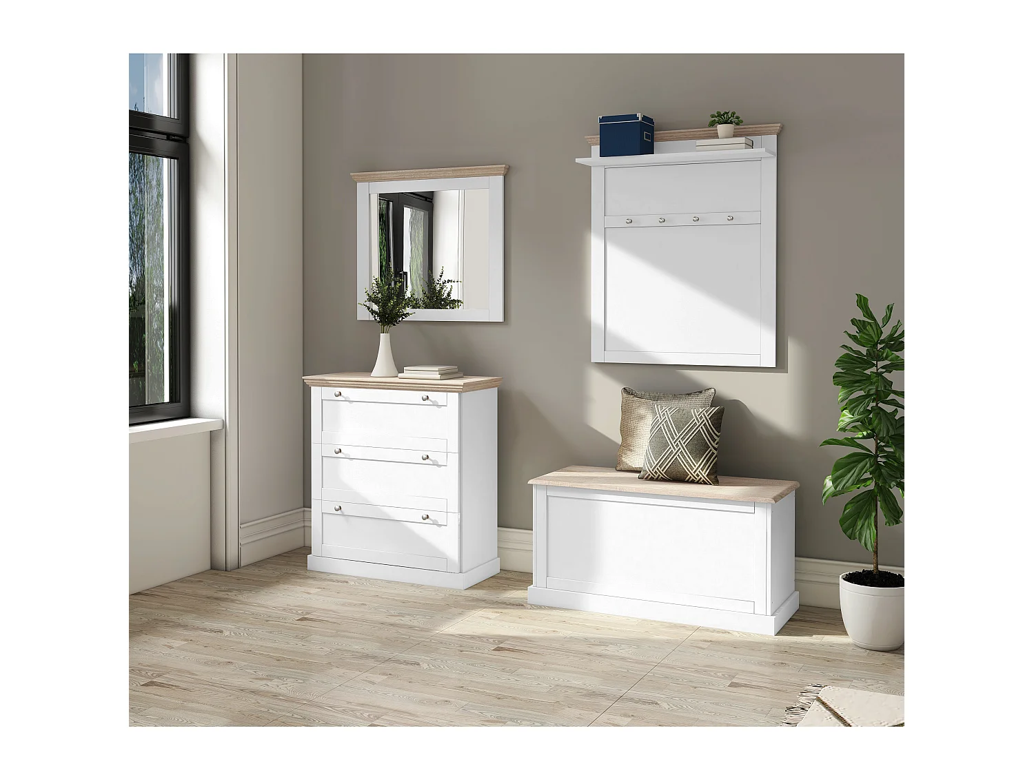 Binz|Miroir avec un cadre en bois
