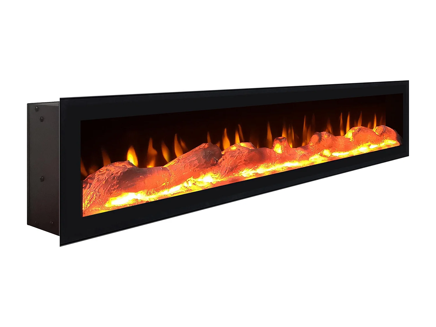 Elektrokamin LED, 102x45x35cm, 1 Öffnung, 1 Tür, Elektrokamin. Maße, Hängend, Schwarz