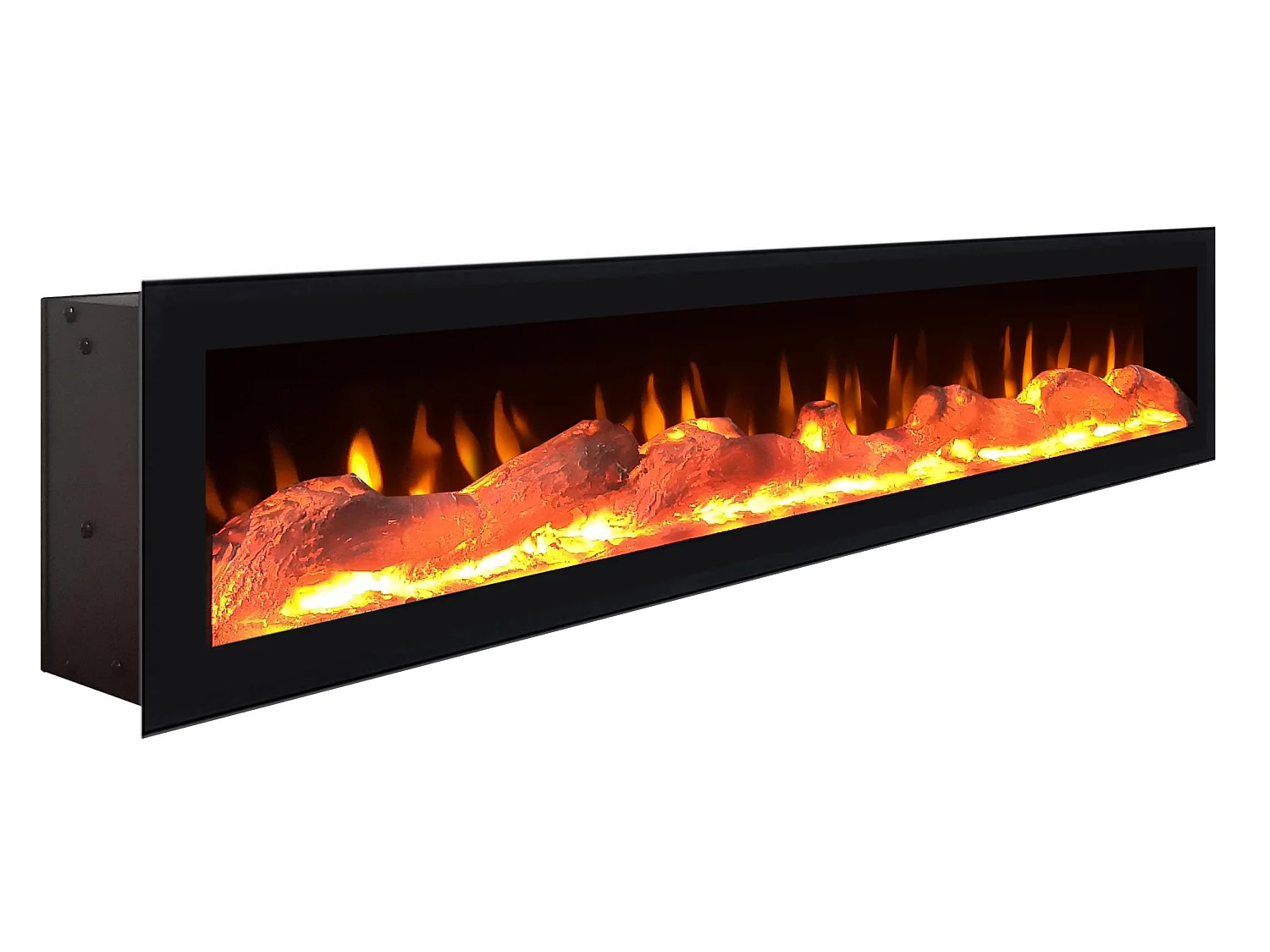 Cheminée électrique LED, 102x35x45cm, 1 ouverture, 1 porte, Cheminée électrique, Suspendu, Mural, Noir