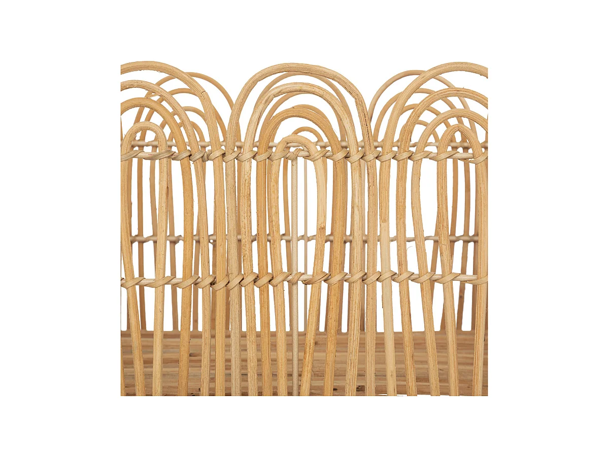 Lot de 3 Caisses de rangement Cagette en Fer et Rotin