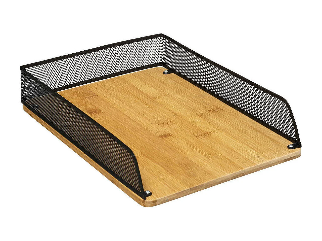 Organiseur de Bureau Range-Documents en Métal et Bambou modèle Havi