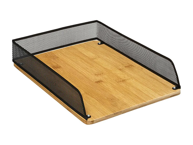 Organiseur de Bureau Range-Documents en Métal et Bambou modèle Havi