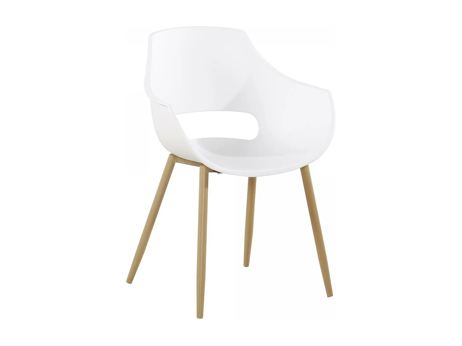 Fauteuil semi artisanal LOT DE 2 ABA 58x59x85 blanc