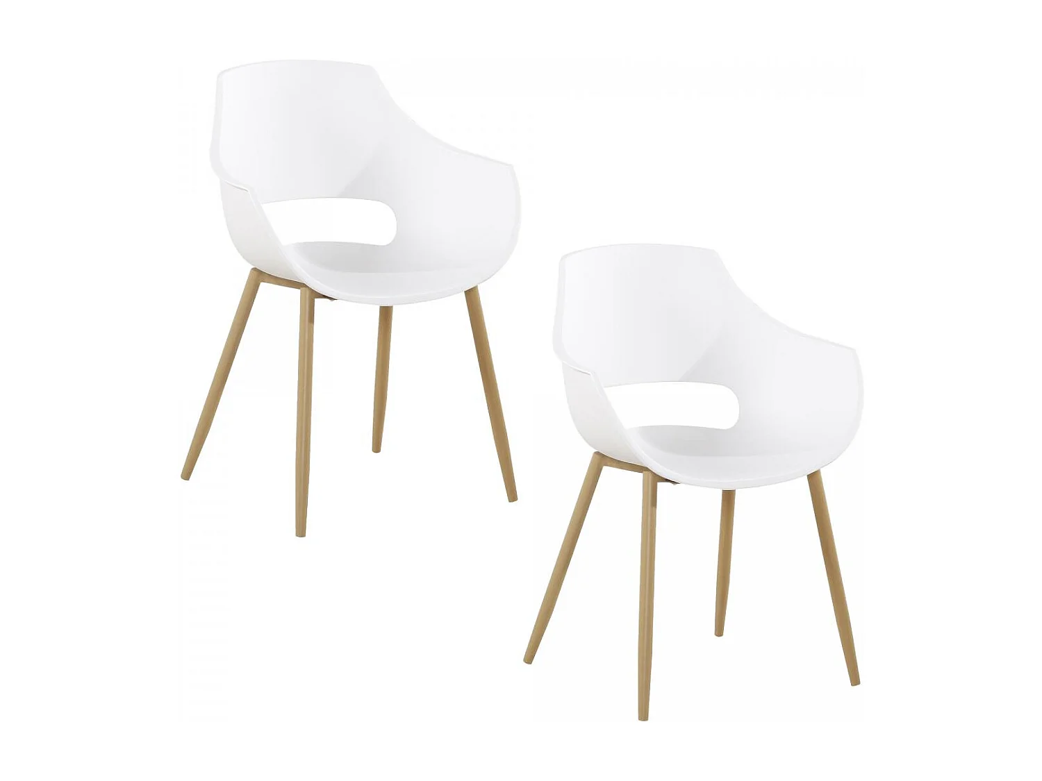Fauteuil semi artisanal LOT DE 2 ABA 58x59x85 blanc