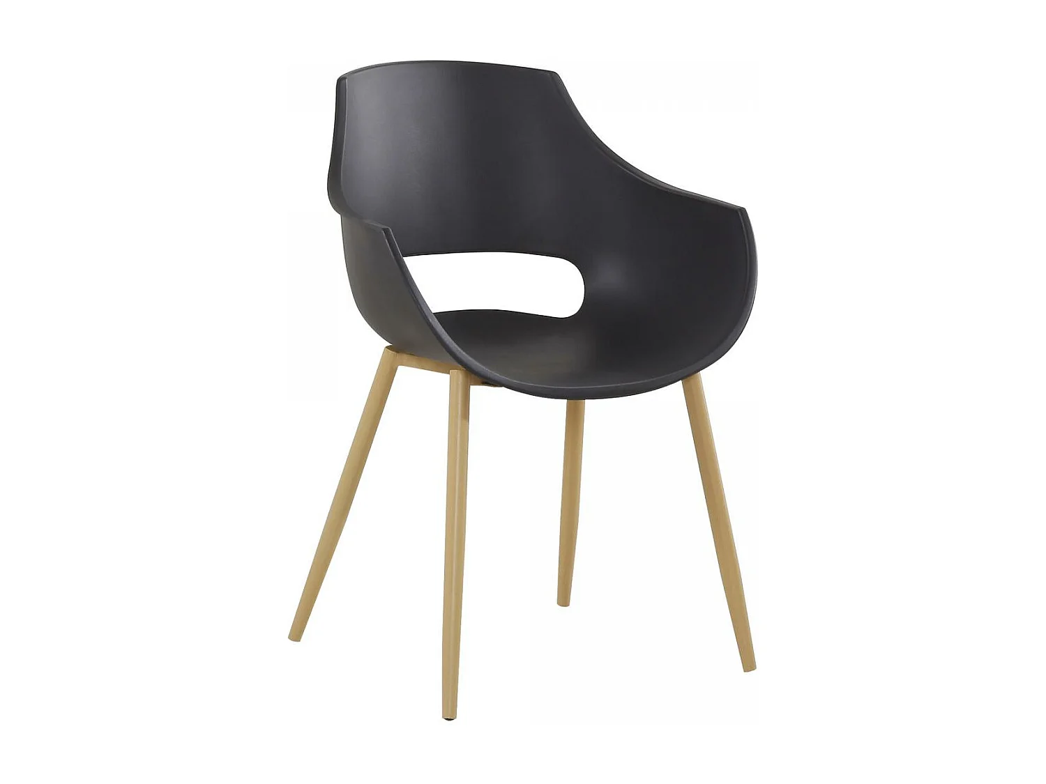 Fauteuil semi artisanal LOT DE 2 ABA 58x59x85 noir