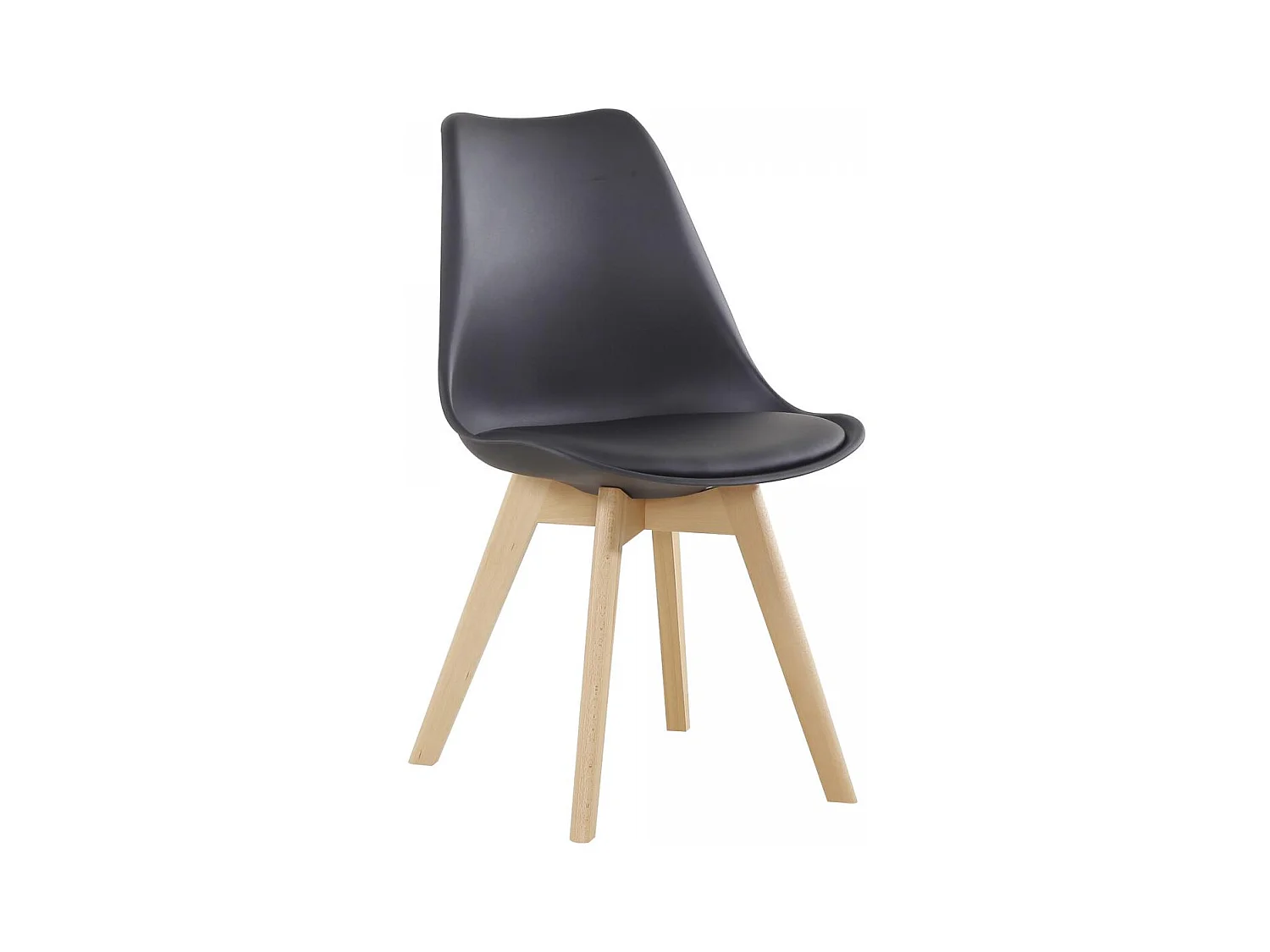 Chaise semi artisanal LOT DE 2 ATE 56x48x83 noir