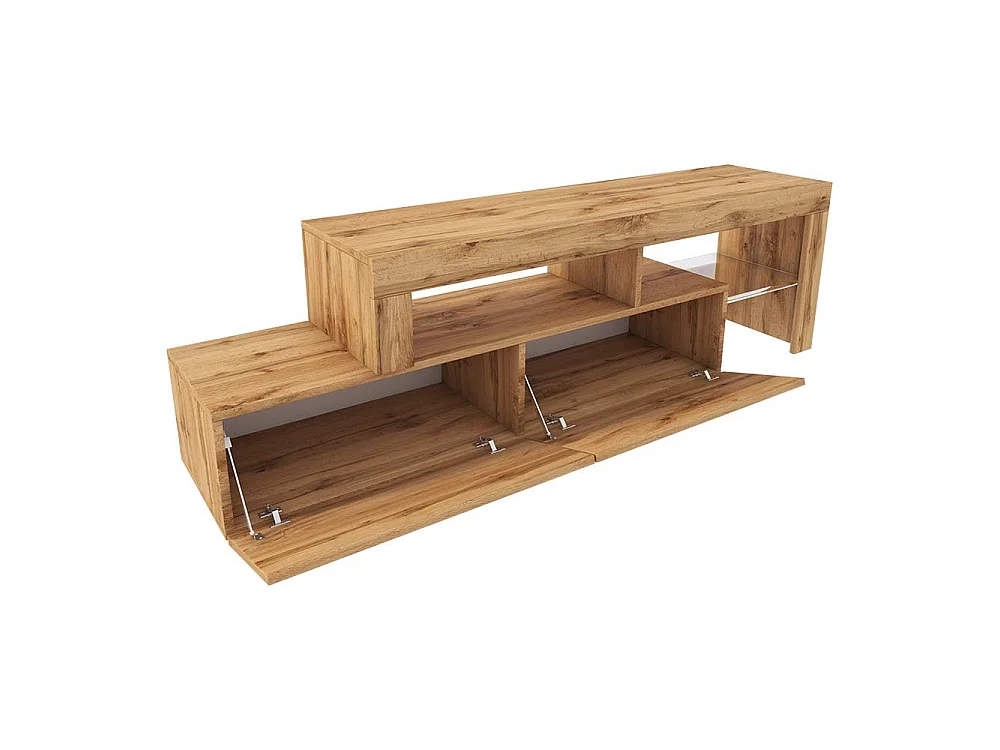 Mobile TV asimmetrico - 172 cm - rovere wotan con LED - Asten