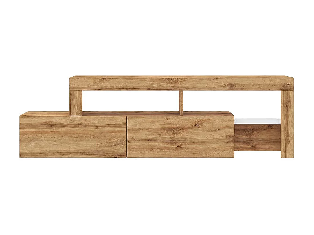 Mobile TV asimmetrico - 172 cm - rovere wotan con LED - Asten