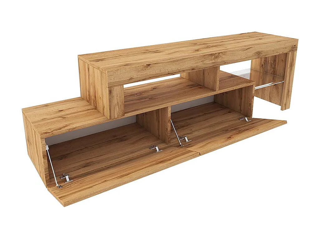 Mobile TV asimmetrico - 172 cm - rovere wotan con LED - Asten