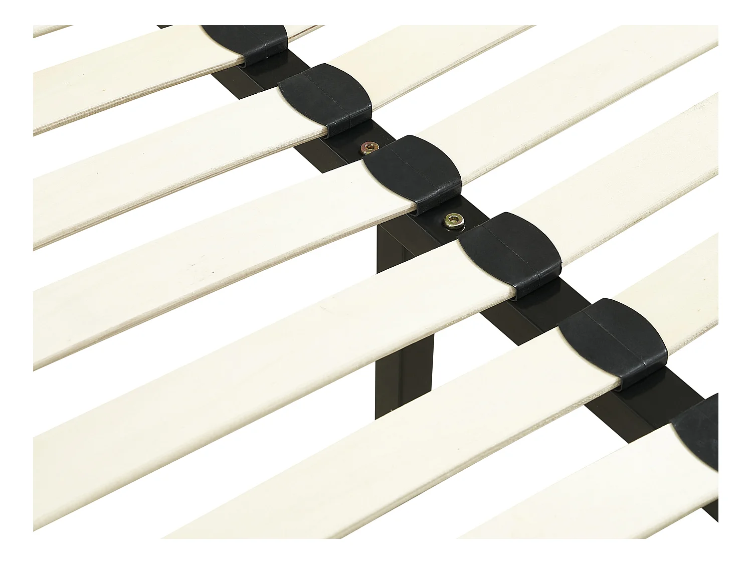 Sommier cadre à lattes en métal 140 x 190 cm - 2 x 19 lattes - Noir - RAMMUS de YSMÉE