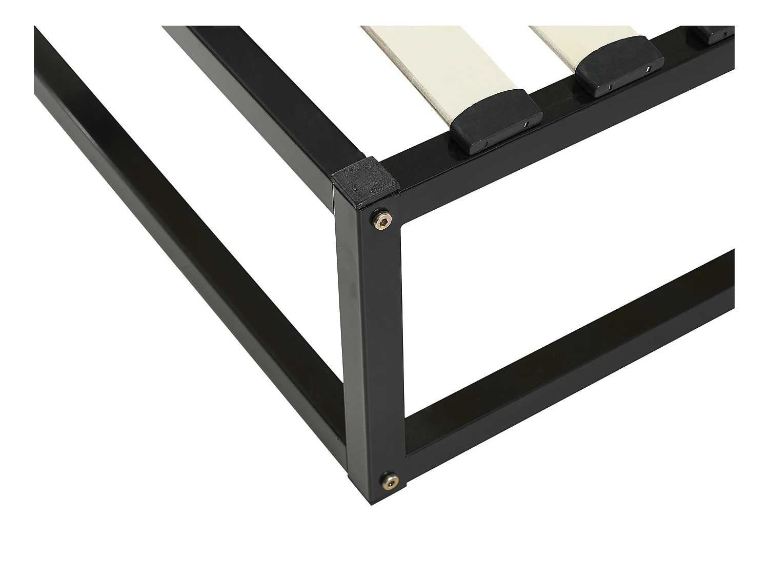 Rama z listewkami metalowa 140 x 190 cm - 2 x 19 listewek - Czarny - RAMMUS marki YSMÉE