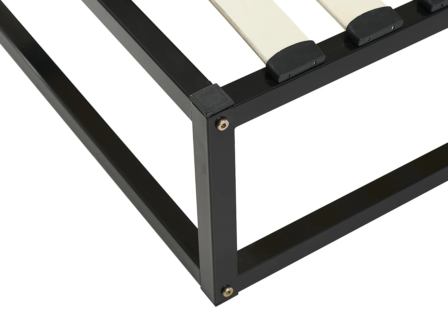 Bettgestell mit Lattenrost - Metall - 160 x 200 cm - 2 x 19 Latten - Schwarz - RAMMUS von YSMÉE