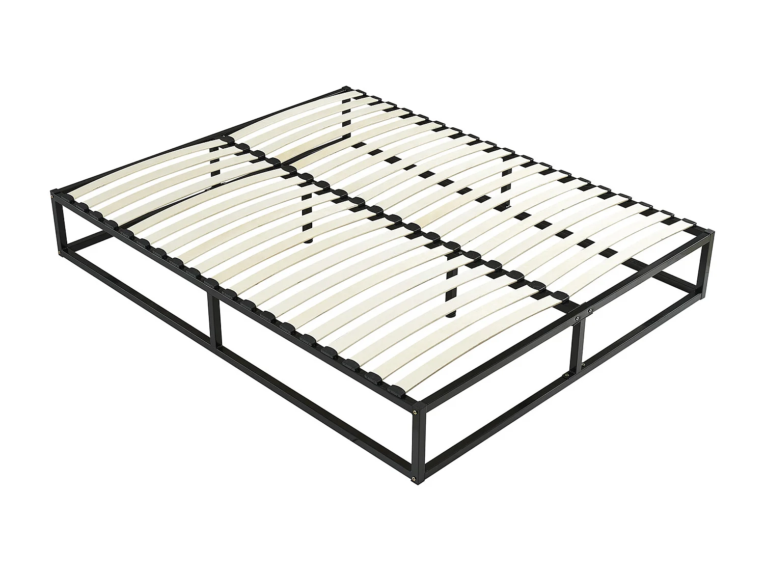 Bettgestell mit Lattenrost - Metall - 160 x 200 cm - 2 x 19 Latten - Schwarz - RAMMUS von YSMÉE