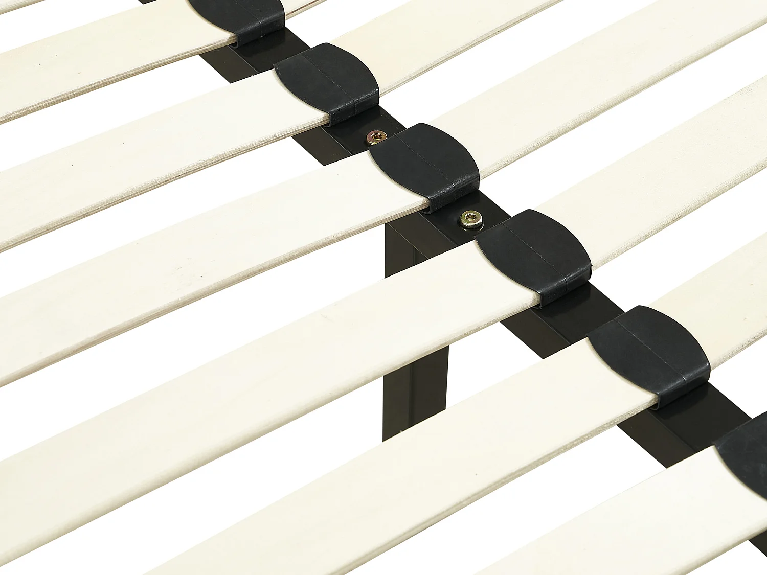 Sommier cadre à lattes en métal 160 x 200 cm - 2 x 19 lattes - Noir - RAMMUS de YSMÉE