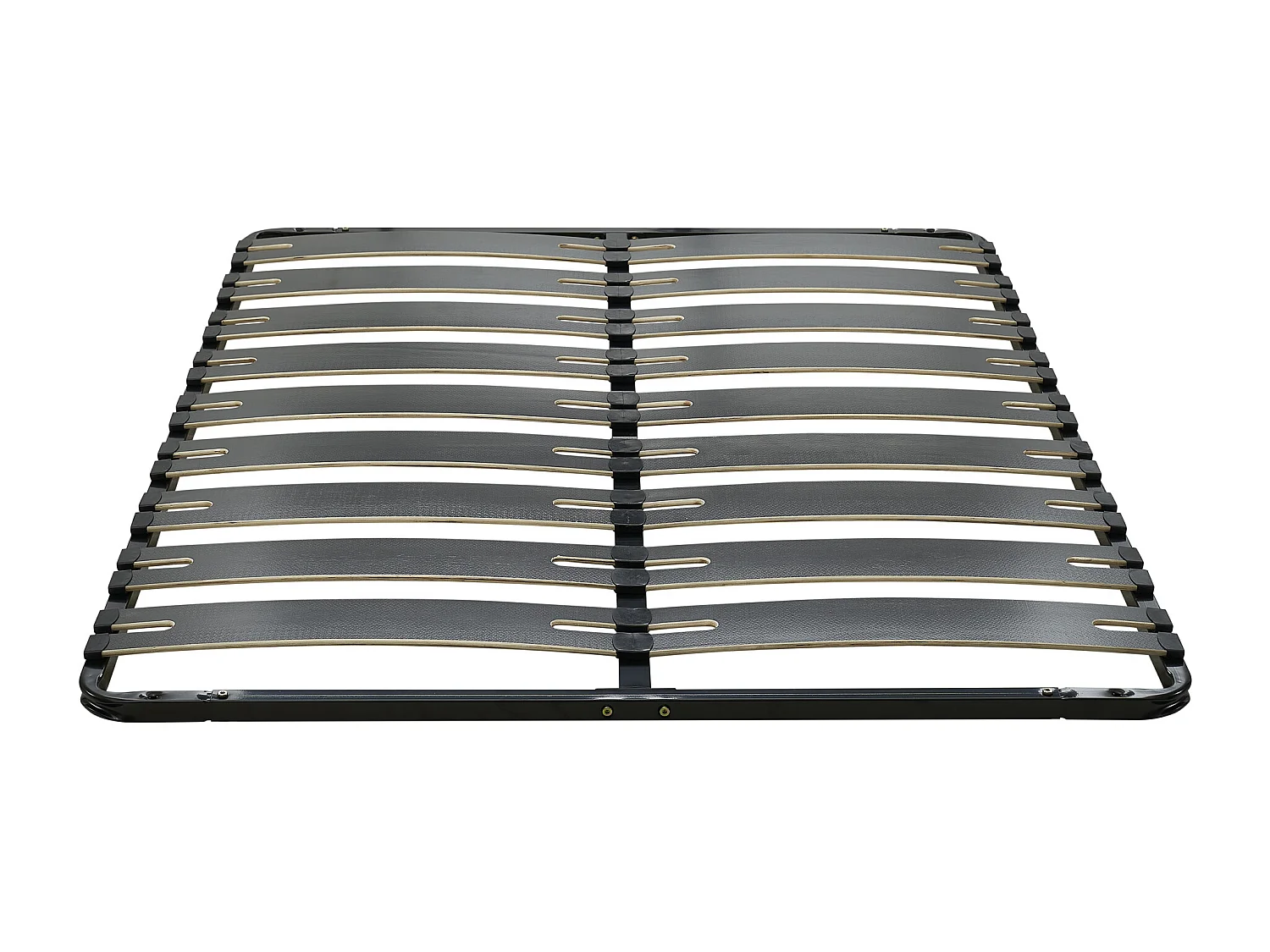 Gestell Lattenrost 140 x 190 cm - 2 x 9 Latten - Rutschfest - Ohne Füße - Schwarz - MONTIANO von YSMÉE