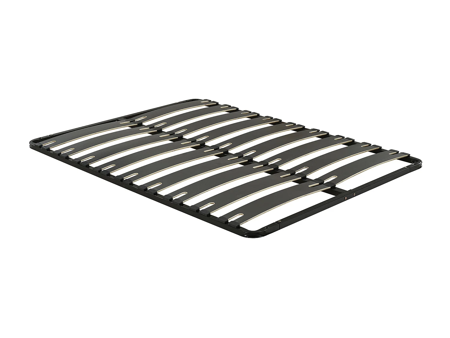 Gestell Lattenrost 140 x 190 cm - 2 x 9 Latten - Rutschfest - Ohne Füße - Schwarz - MONTIANO von YSMÉE