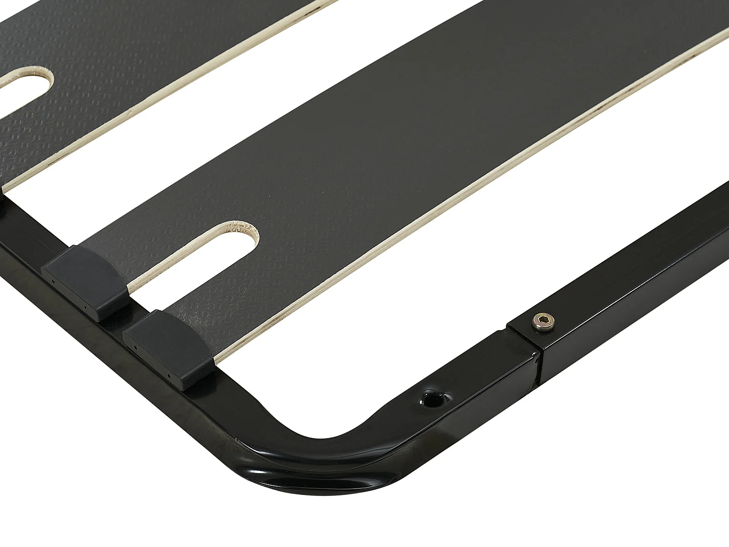 Stelaż z listewkami 160 x 200 cm - 2 x 9 listewek - Antypoślizgowy - Bez nóżek - Czarny - MONTIANO marki YSMÉE
