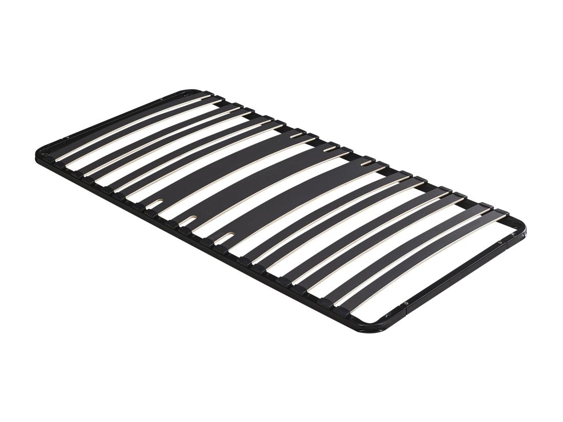 vente unique Sommier cadre à lattes 90 x 190 cm - 15 lattes - 3 zones soutien lombaire renforcé - Sans pied - Noir - CERRISI de YSMÉE