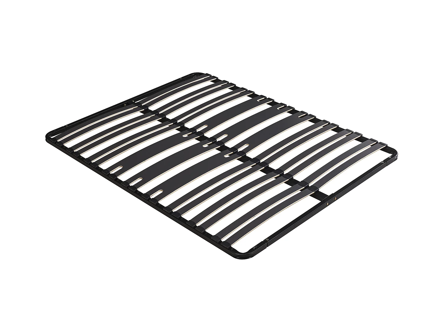 Sommier cadre à lattes 140 x 190 cm - 2 x 15 lattes - 3 zones soutien lombaire renforcé - Sans pied - Noir - CERRISI de YSMÉE